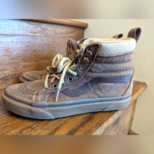Vans Sk8 Hi Mte Leather Brown Herring Gum Soles W8 M 6.5